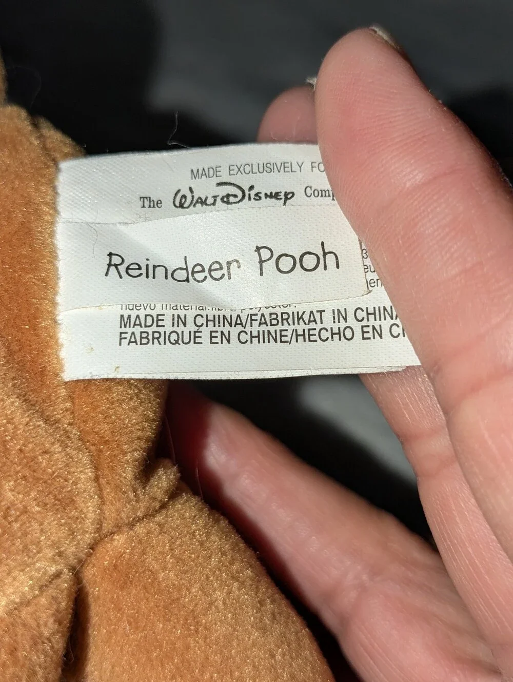 VTG 1999 Disney Store Reindeer Winnie the Pooh Mini Bean Bag Plush 8